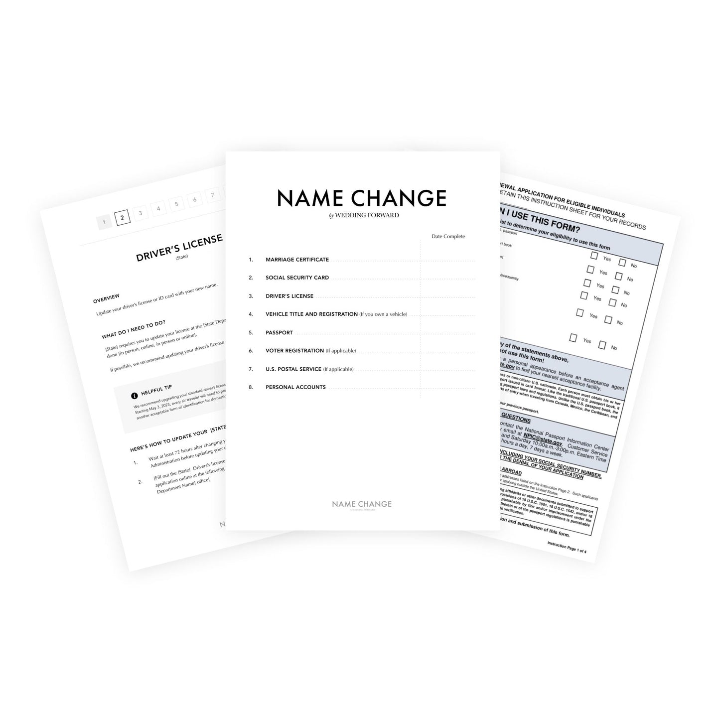 Name Change Kit - Print at Home - Digital Download