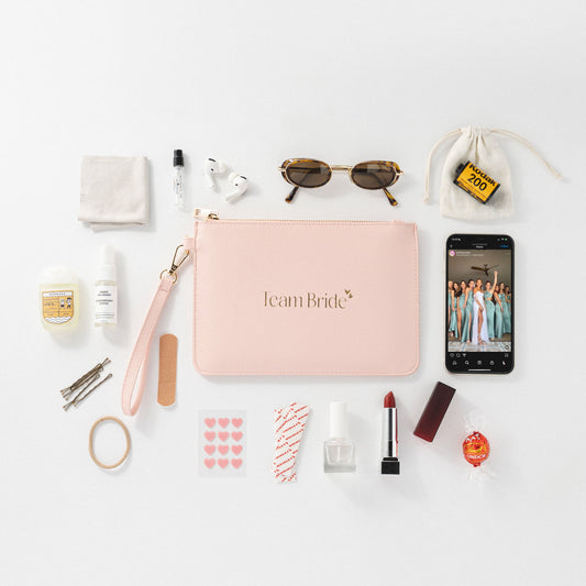 Team Bride Pink Wristlet