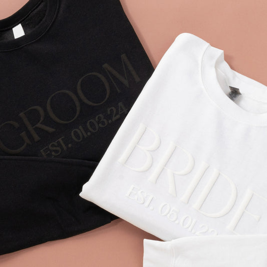 Personalized BRIDE + GROOM Sweatshirts