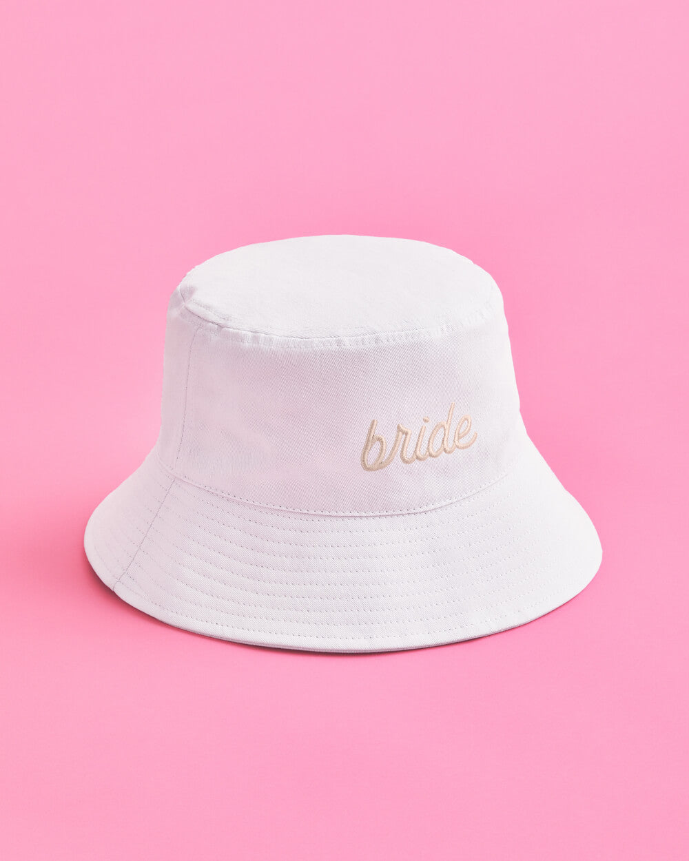 Bride Bucket Hat | Embroidered Cotton Bridal Hat for Bachelorette & Beach