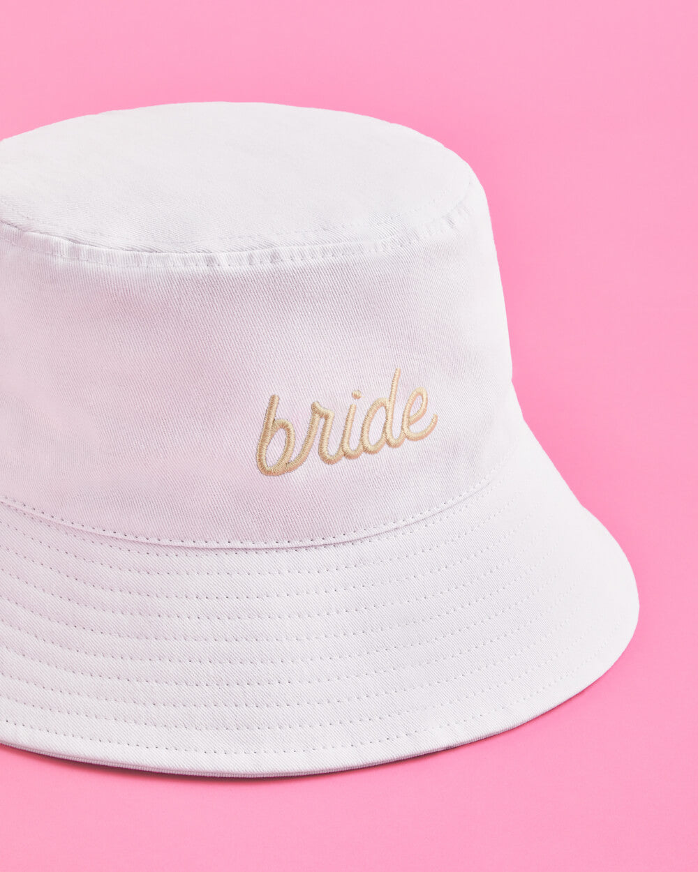 Bride Bucket Hat | Embroidered Cotton Bridal Hat for Bachelorette & Beach