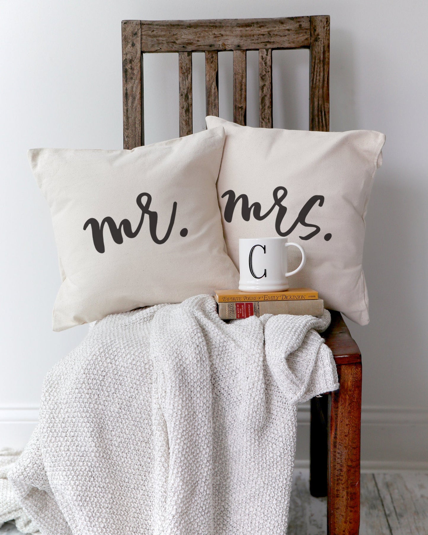 Mr. and Mrs. Pillow Covers, 2-Pack