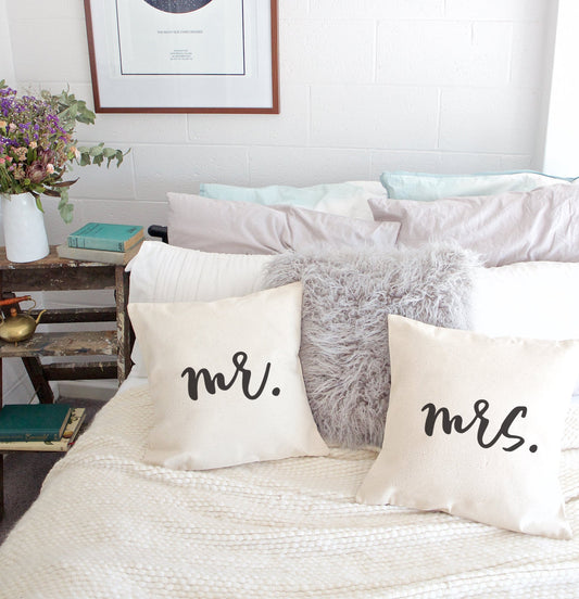Mr. and Mrs. Pillow Covers, 2-Pack