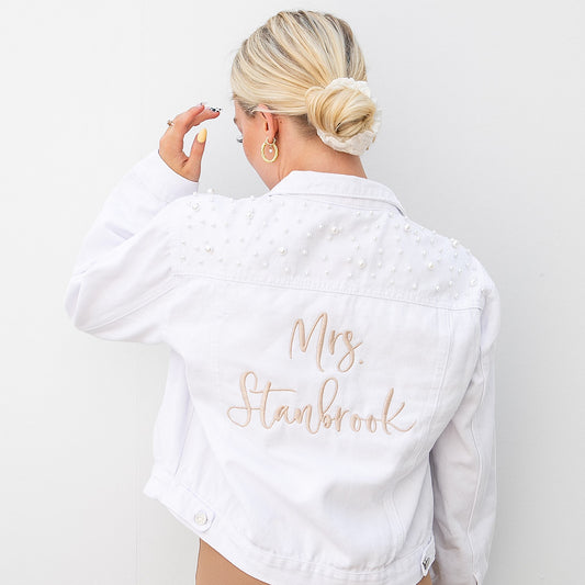 Embroidered Bride Jacket - White
