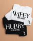 Embossed WIFEY & HUBBY Sweatshirt/Joggers Sets - Contrast