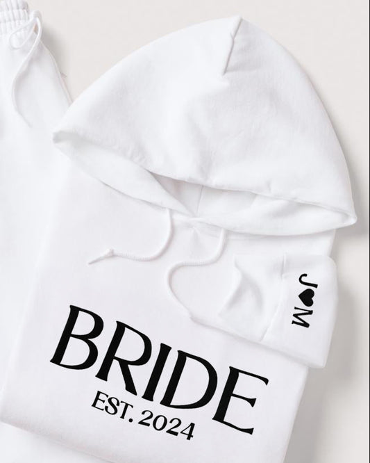 Embossed BRIDE Hoodie & Joggers Set - Contrast