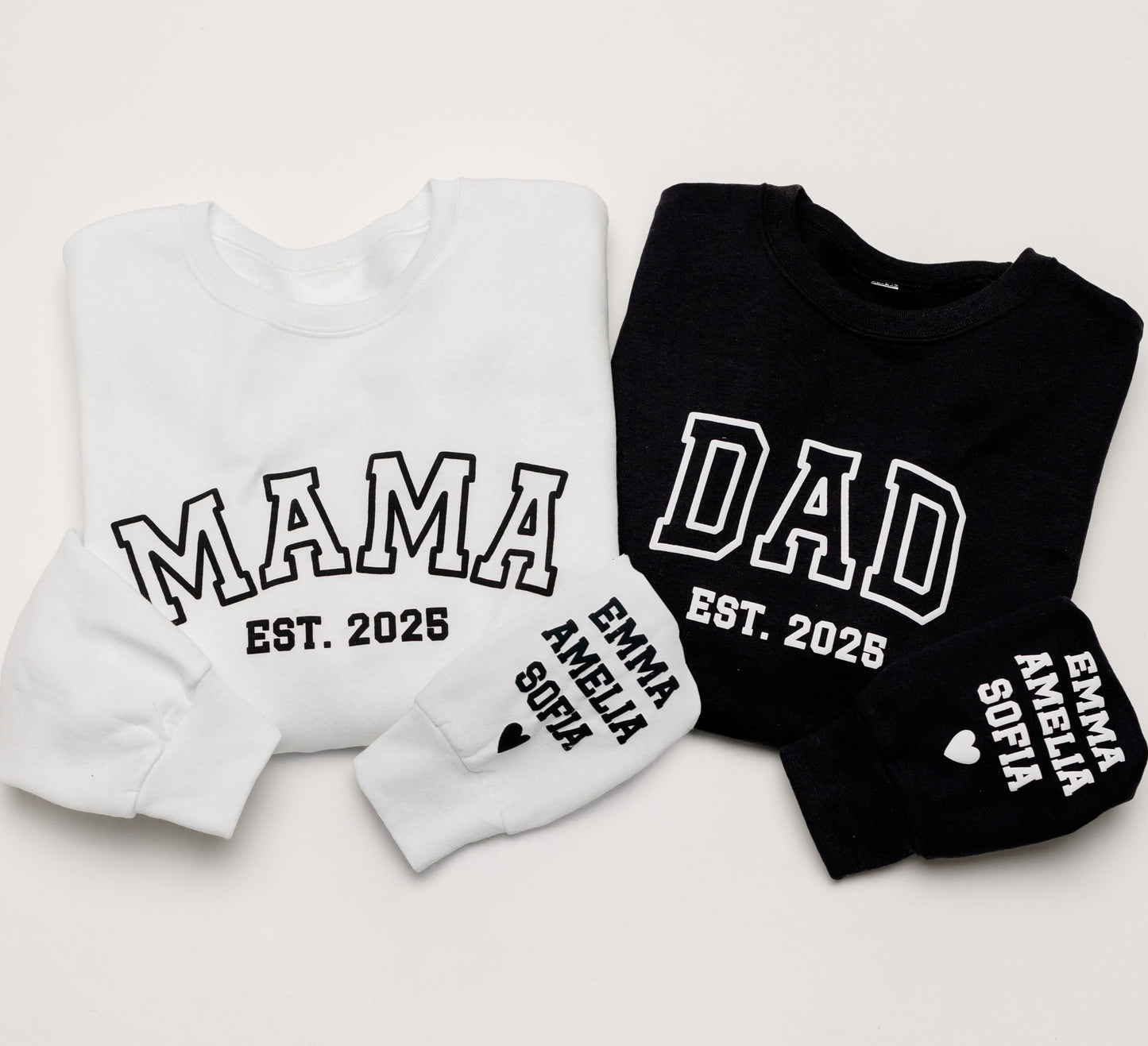Embossed MAMA & DAD Sweatshirts Bundle