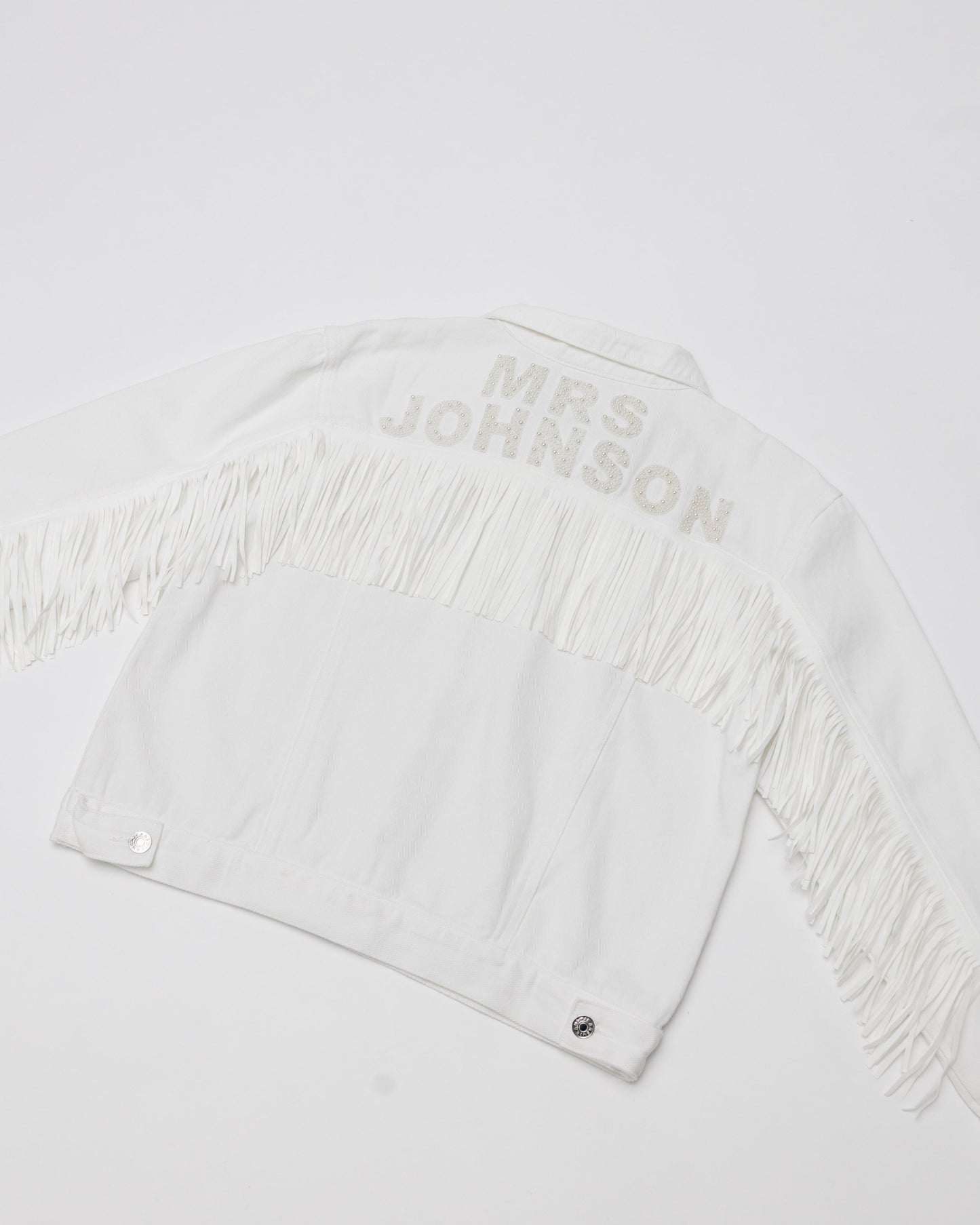 Custom Fringe Jacket with Pearl Patches