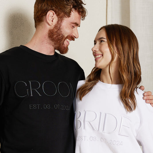 Embroidered BRIDE + GROOM Sweatshirts Bundle