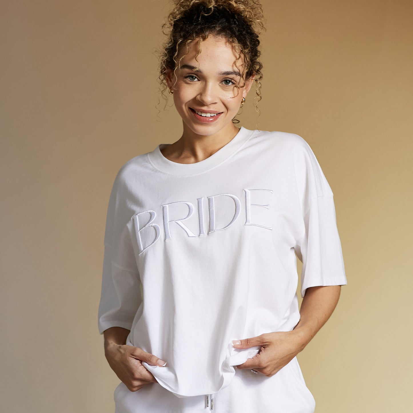 Embroidered BRIDE T-shirt & Shorts Set