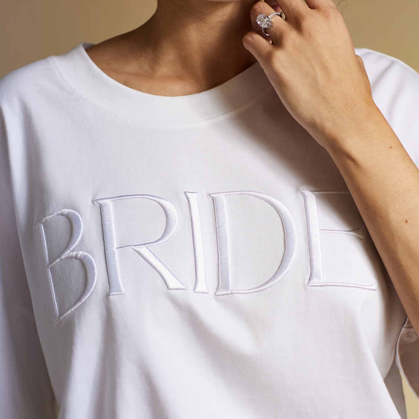 Embroidered BRIDE T-shirt - White