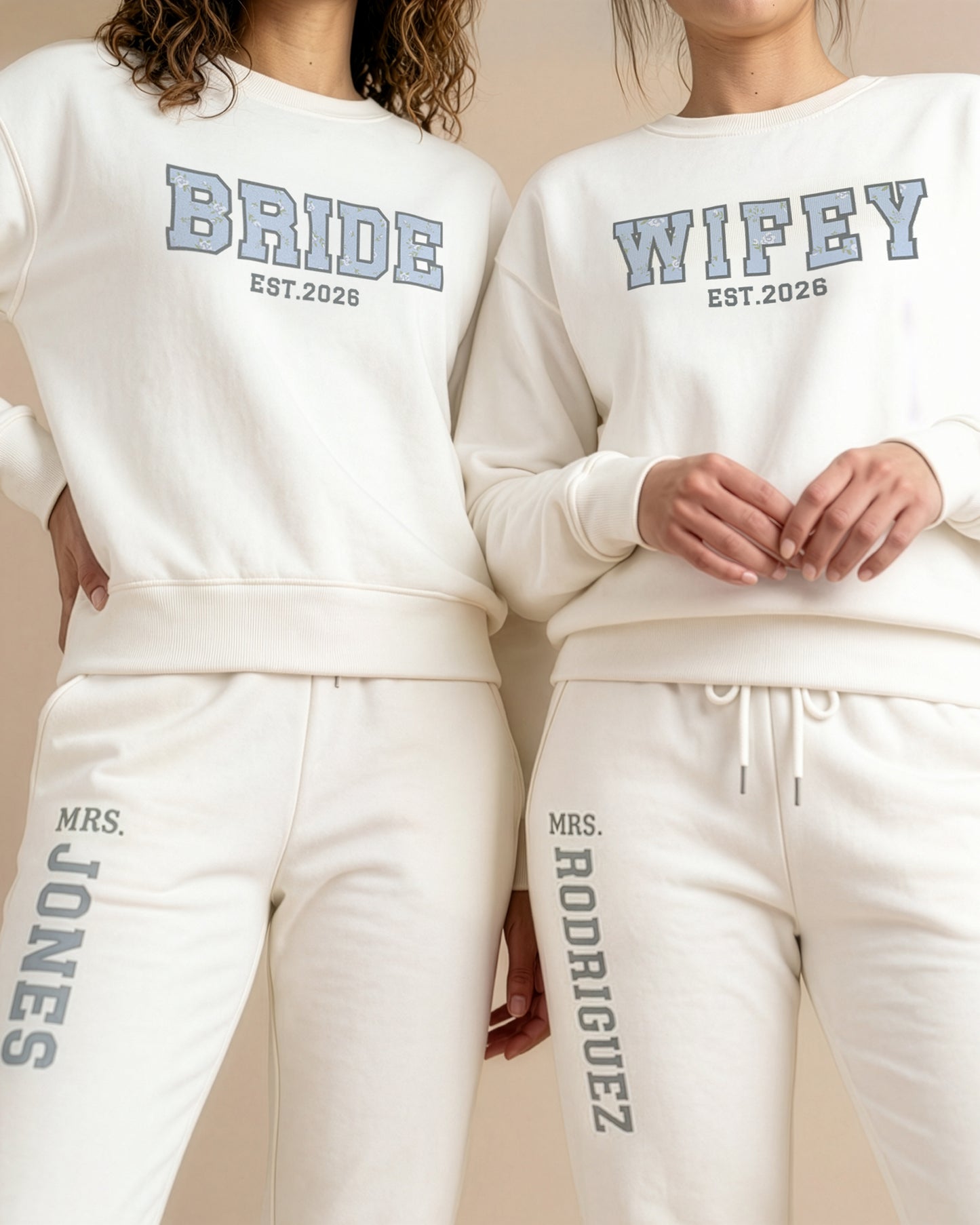 BRIDE/WIFEY Varsity Crewneck & Joggers Set