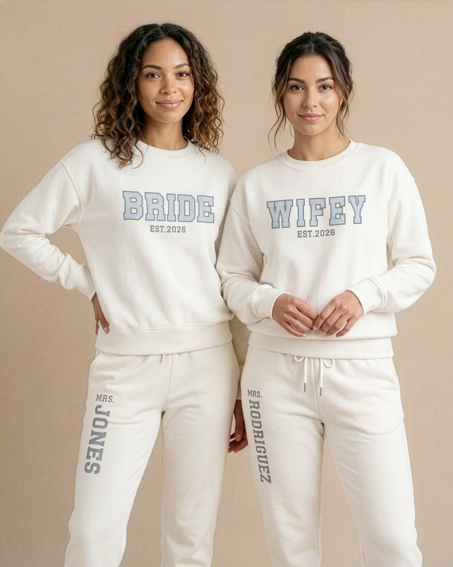 BRIDE/WIFEY Varsity Crewneck & Joggers Set