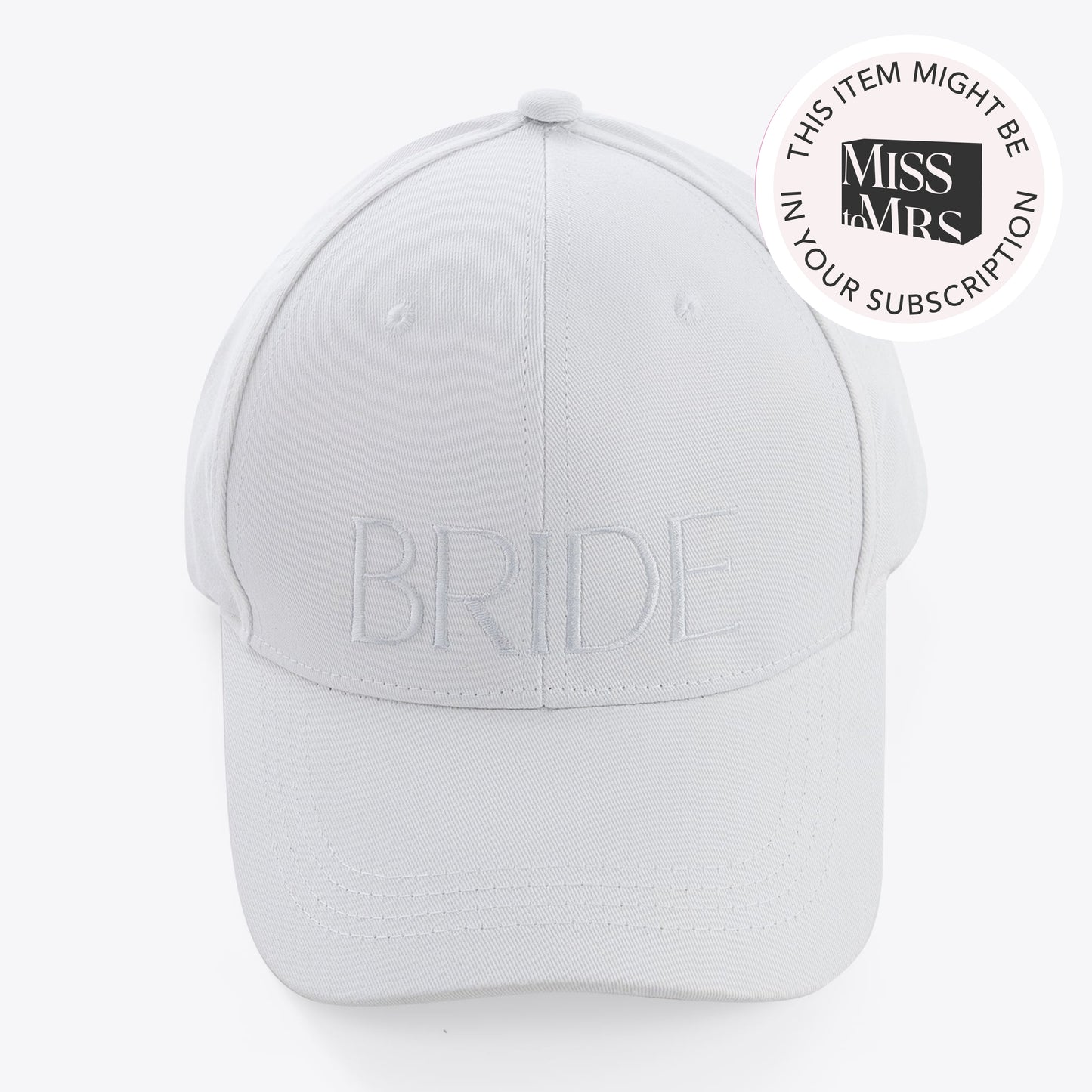 BRIDE Embroidered Baseball Hat - White