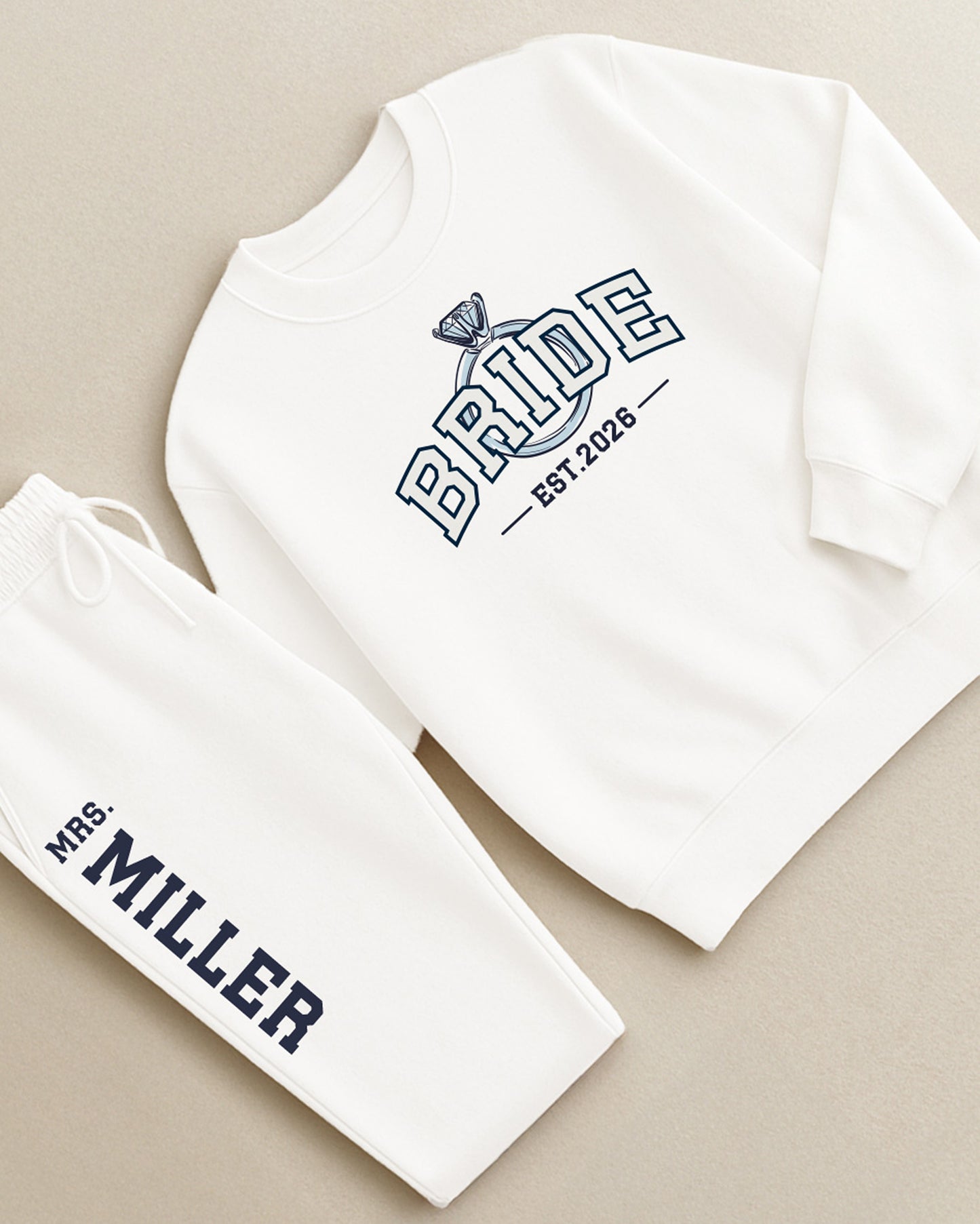 BRIDE/WIFEY Varsity Crewneck & Joggers Set