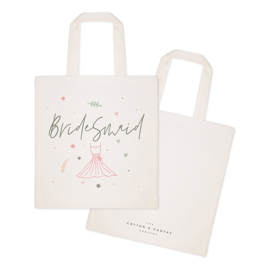 Floral Bridesmaid Wedding Cotton Canvas Tote Bag