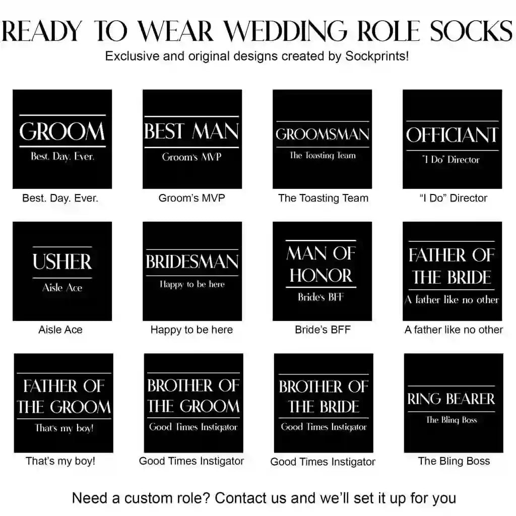 Father of the Bride & Father of the Groom Socks with Funny Sayings