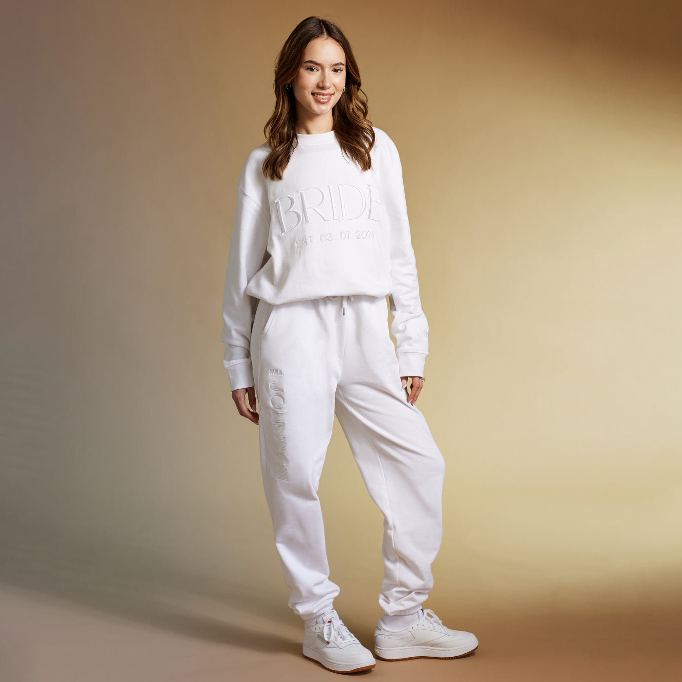 Embroidered BRIDE / GROOM Sweatshirt & Joggers Set