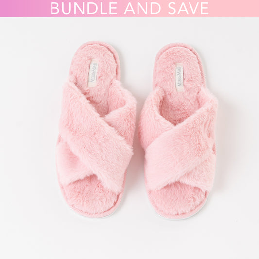 Fluffy Faux-Fur Bridal Party Slippers