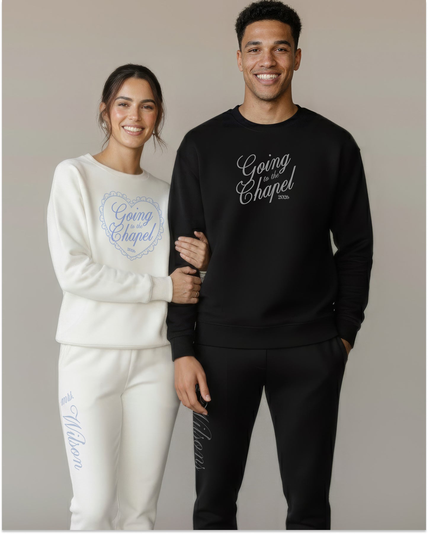 BRIDE + GROOM Lounge Crewnecks & Joggers Set