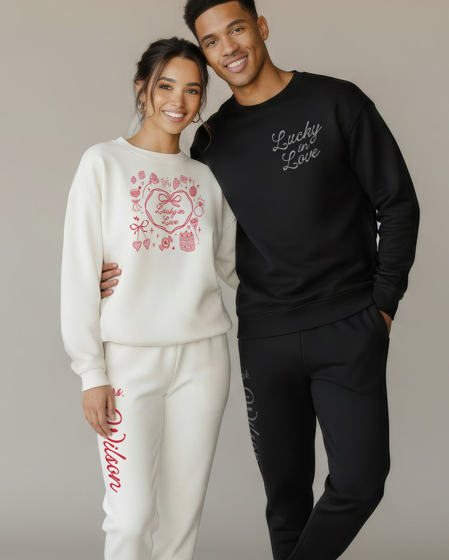 BRIDE + GROOM Lounge Crewnecks & Joggers Set