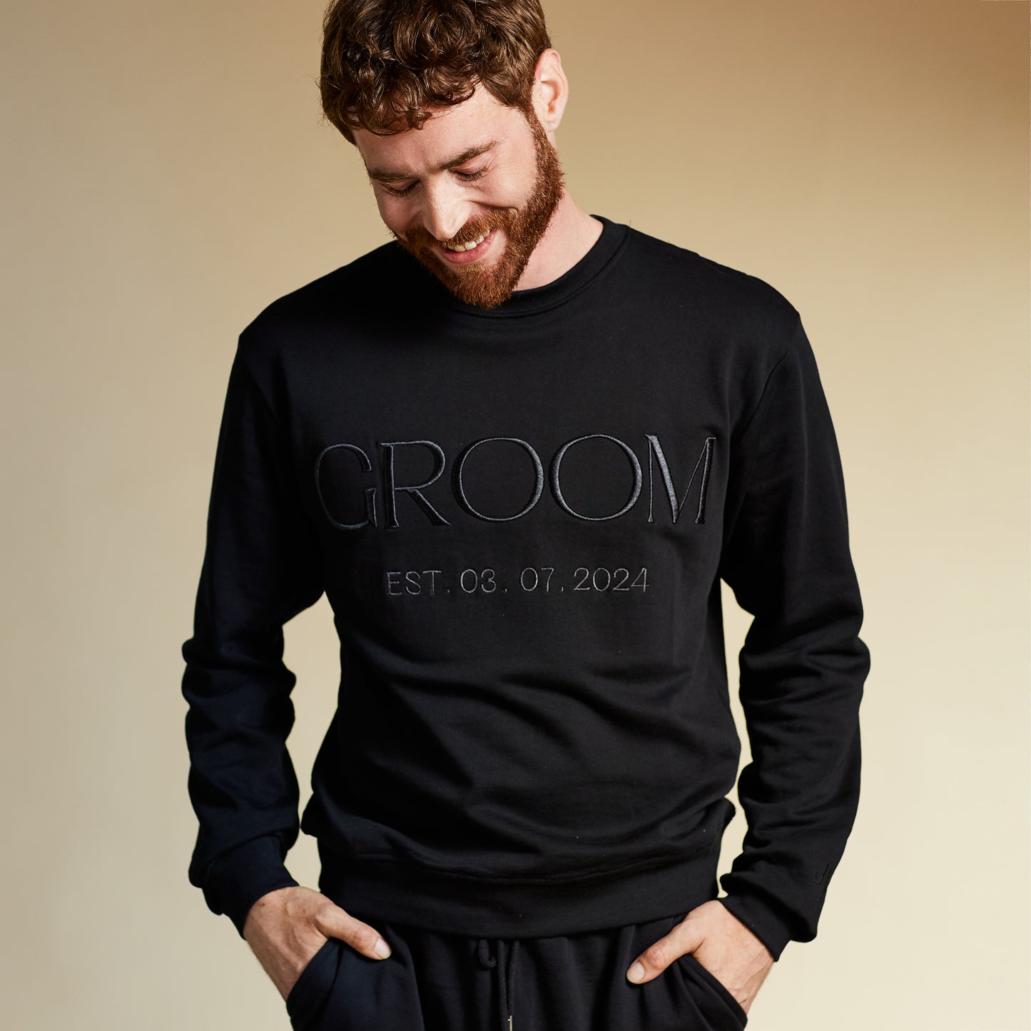 Embroidered BRIDE / GROOM Sweatshirt & Joggers Set