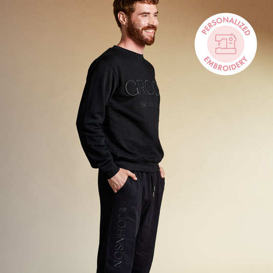 Embroidered GROOM Sweatshirt & Joggers Set