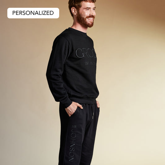 Embroidered GROOM Sweatshirt & Joggers Set