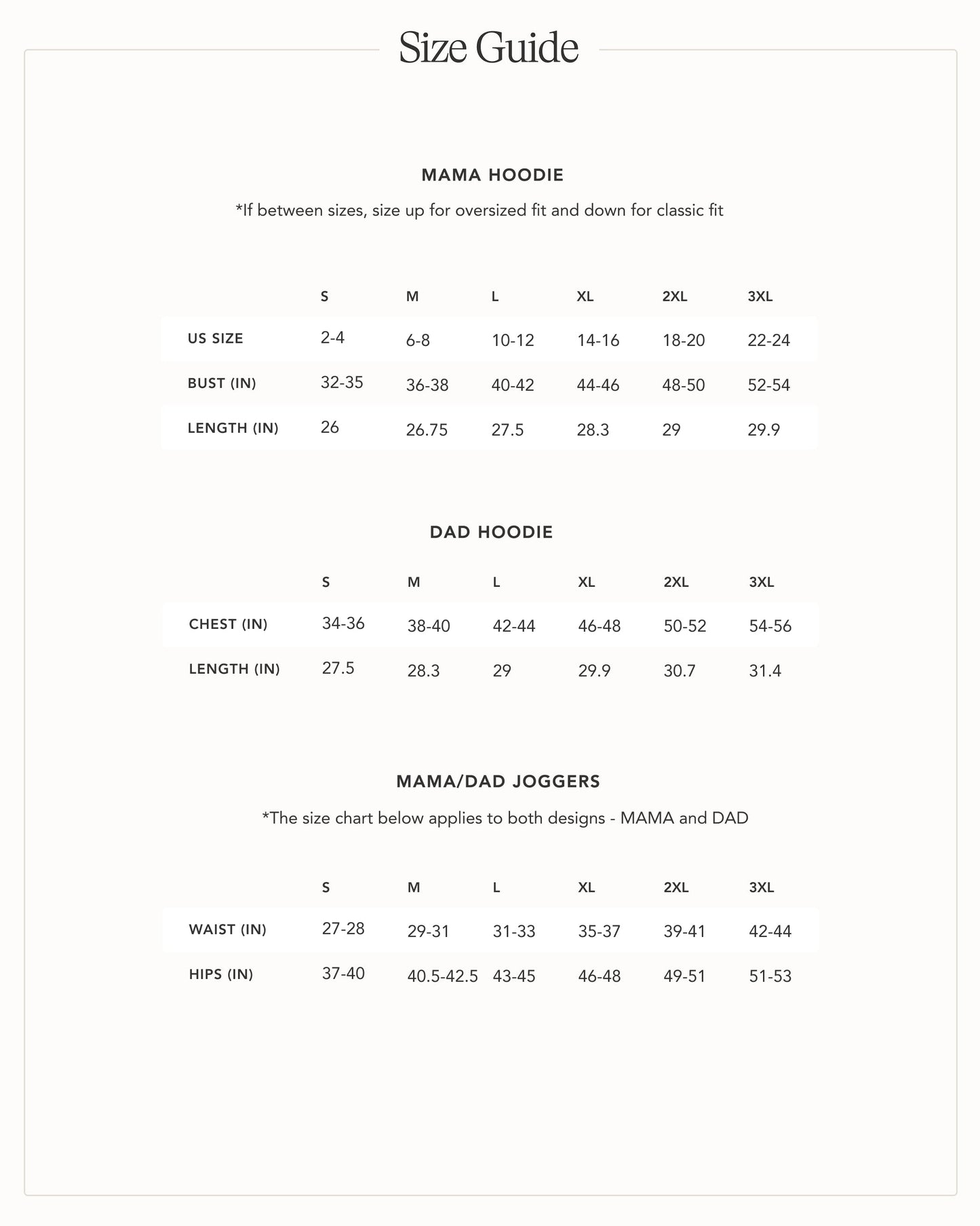 Embossed MAMA & DAD Hoodie/Joggers Sets