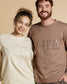 Embroidered WIFEY & HUBBY Sweatshirt & Joggers Set plus WIFEY Tee