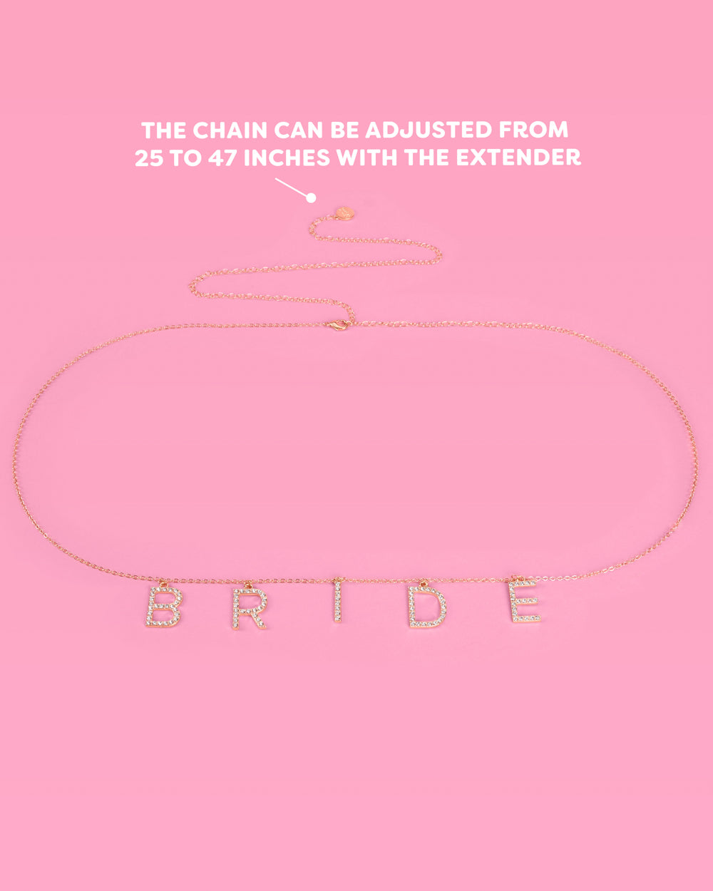 Bride Belly Chain | Gold Rhinestone Charm Body Chain for Bachelorette & Wedding