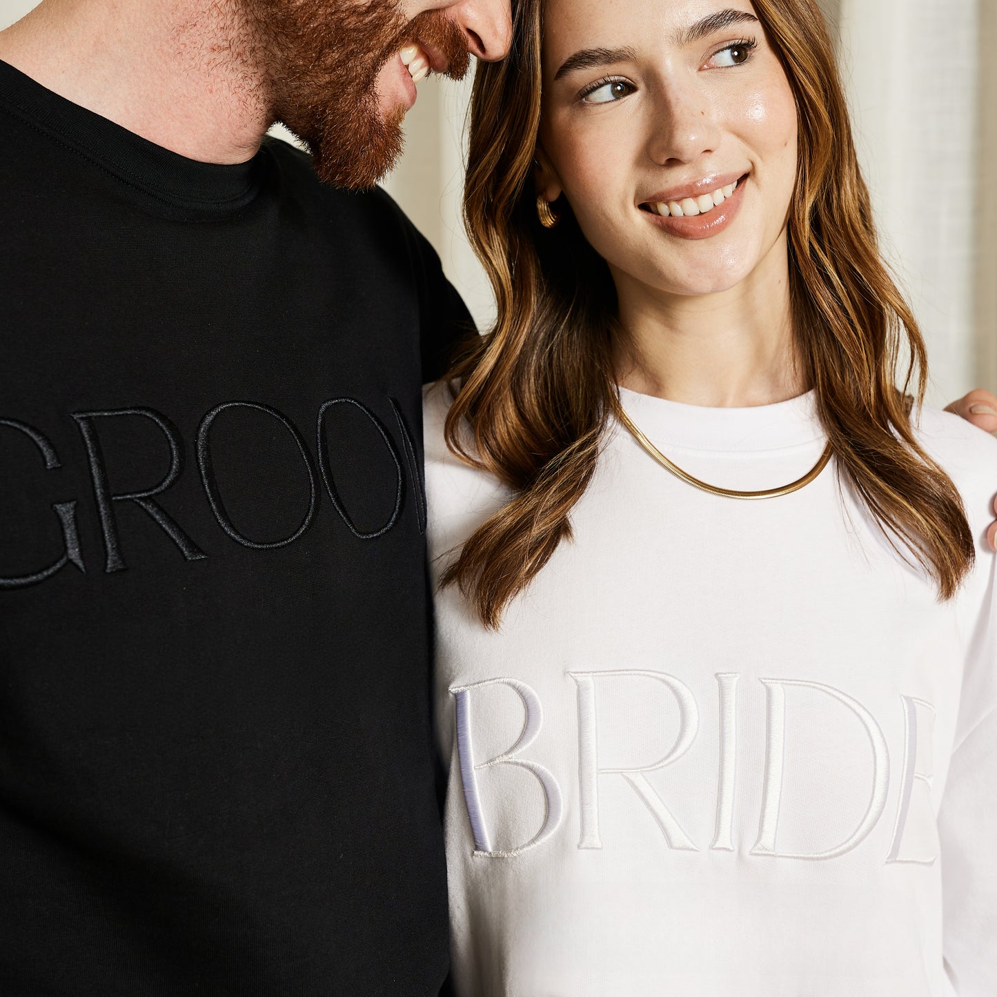 Embroidered BRIDE + GROOM Sweatshirt & Joggers Sets