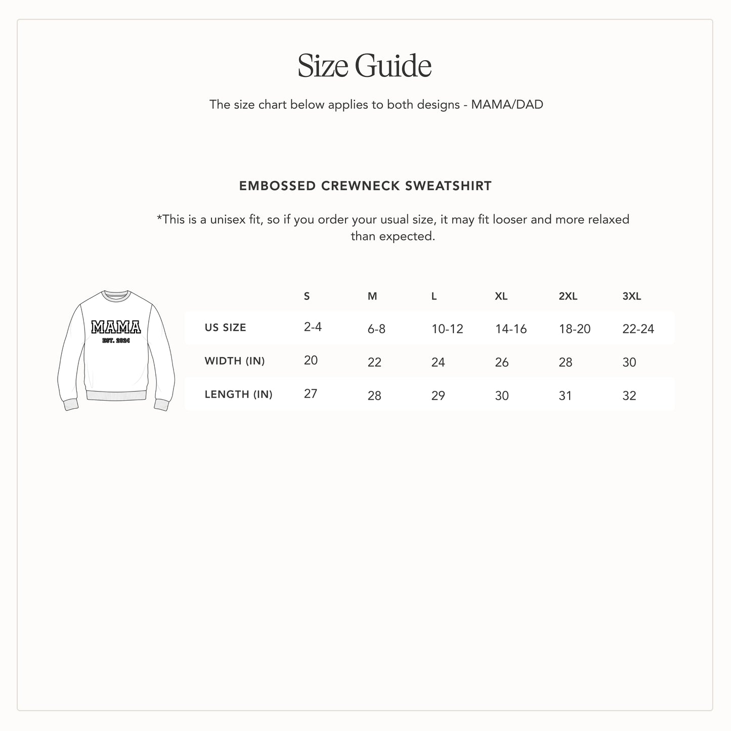 Embossed MAMA & DAD Sweatshirts Bundle