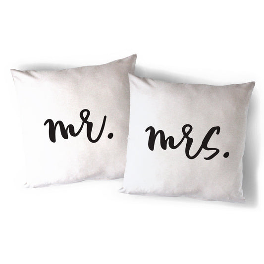 Mr. and Mrs. Pillow Covers, 2-Pack