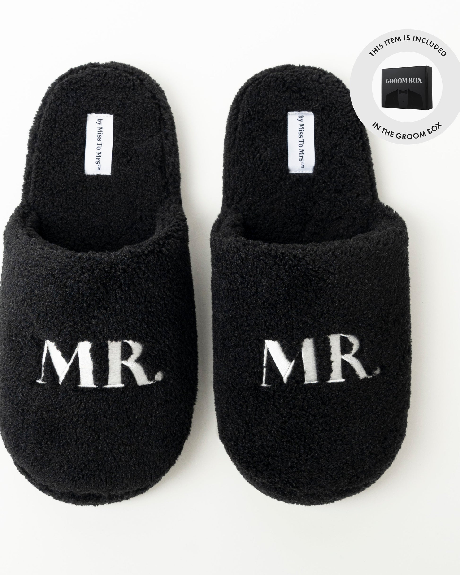 MR Fuzzy Slippers Black