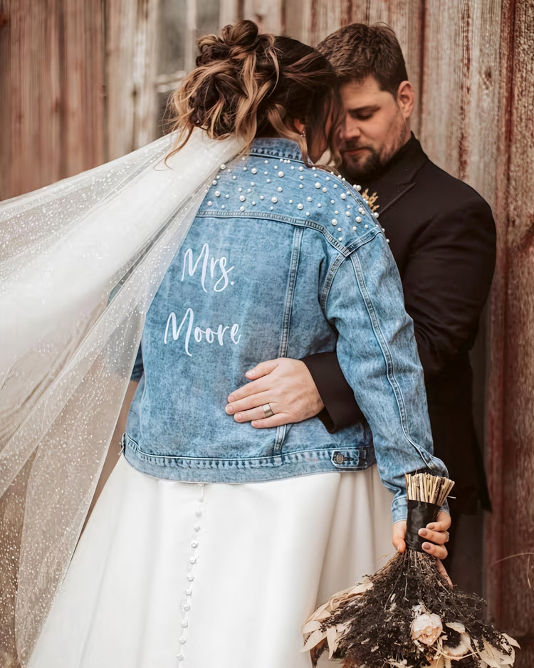 Embroidered Bride Jacket | Bride Denim Jacket | Wedding Jean Jacket ...
