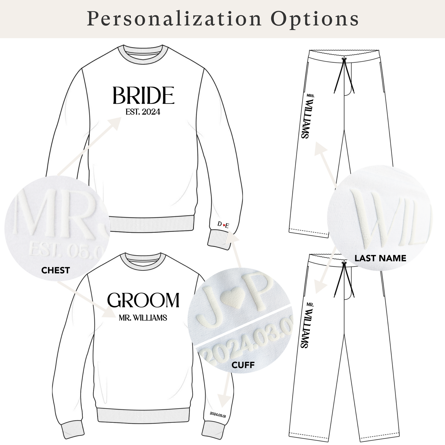 Personalized BRIDE Sweatshirt & Joggers Set
