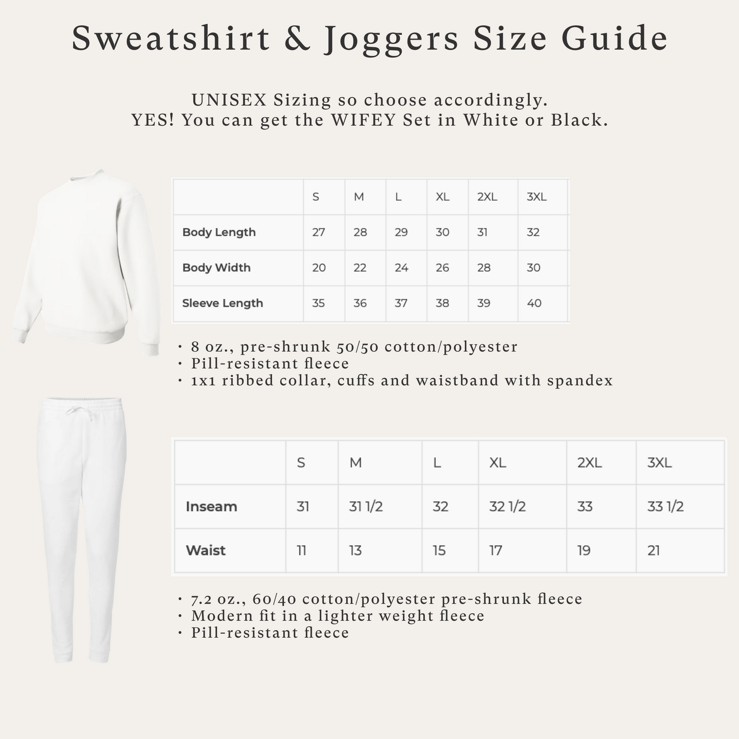 Personalized WIFEY / HUBBY Sweatshirt & Joggers Set