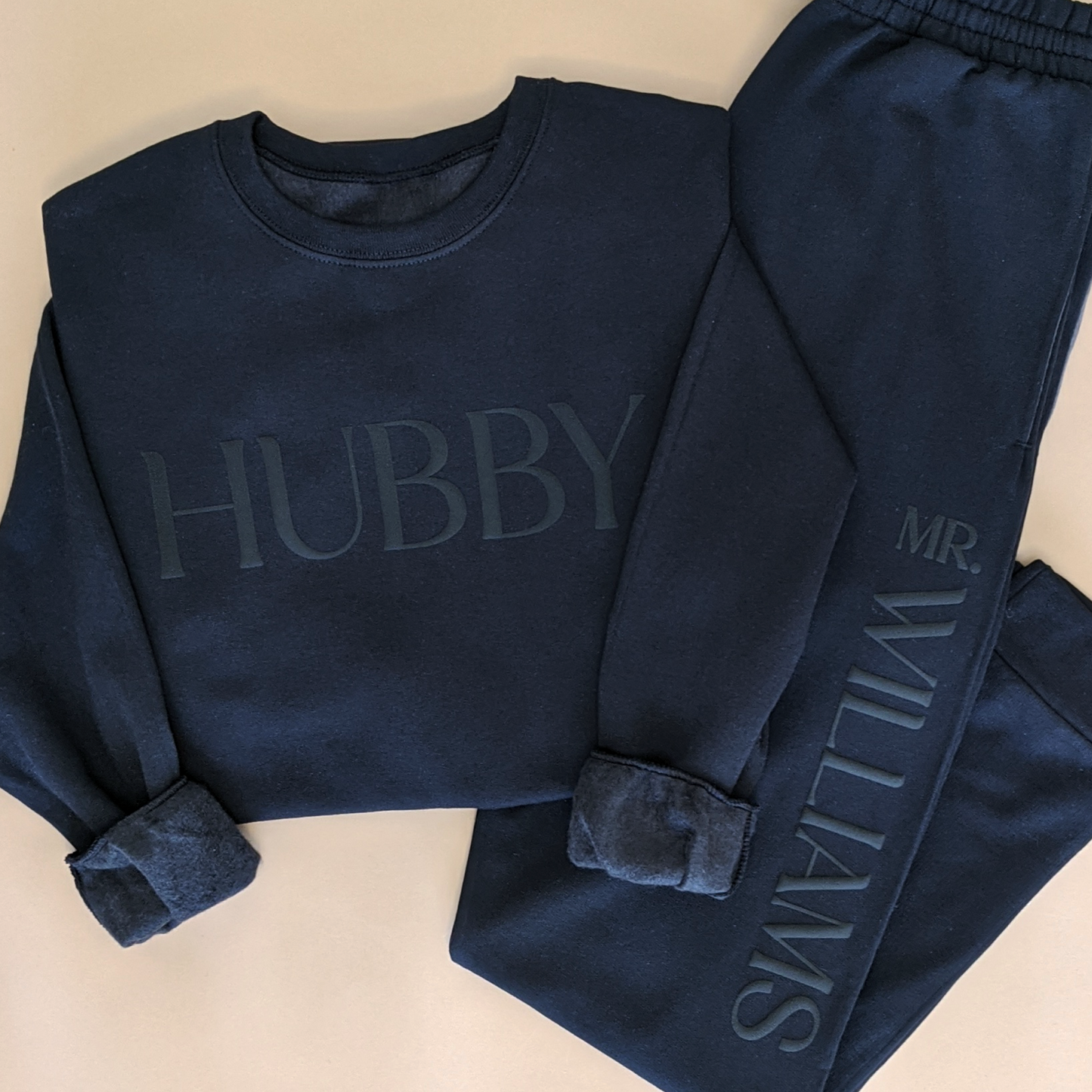 Personalized WIFEY / HUBBY Sweatshirt & Joggers Set