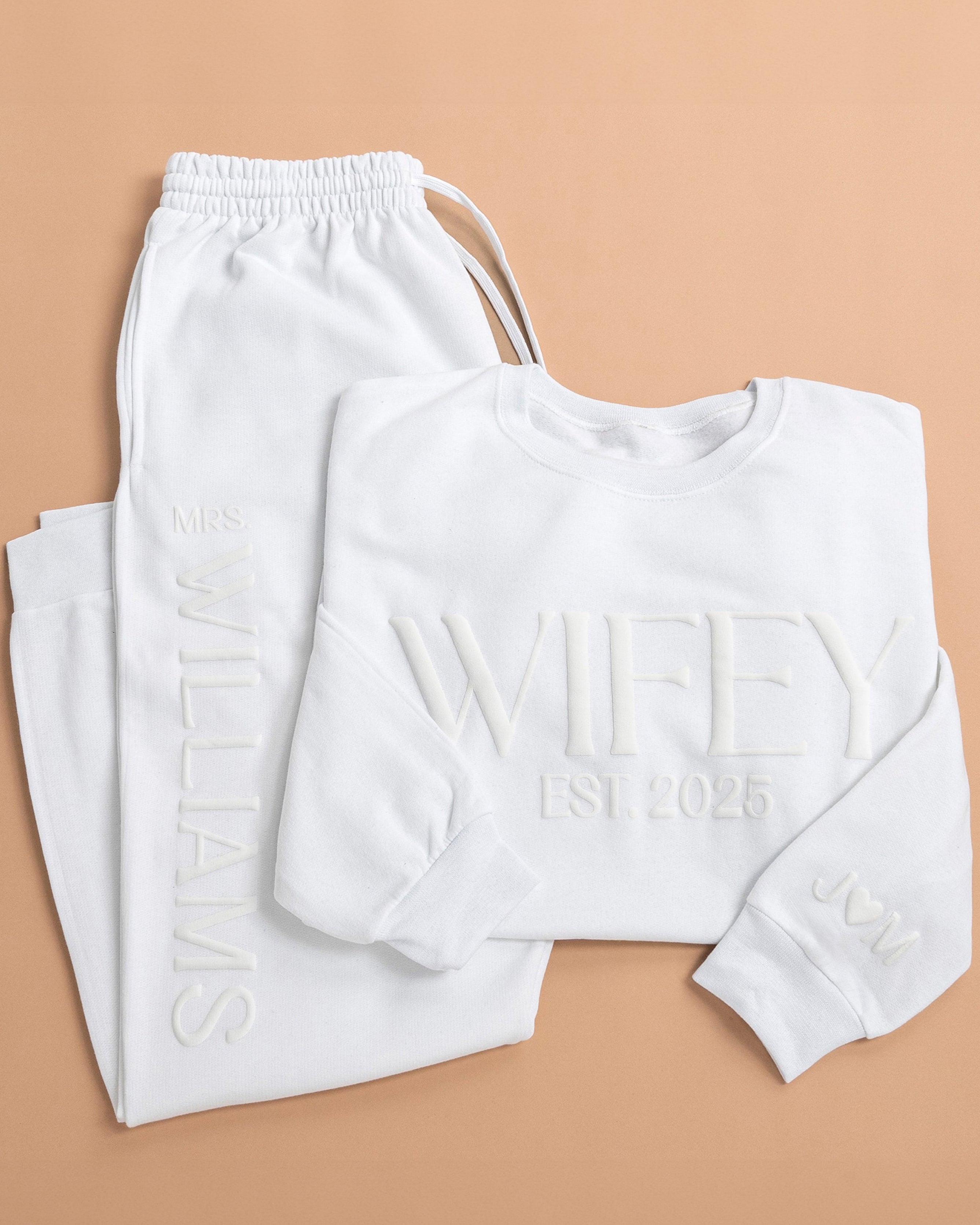 Embossed WIFEY Sweatshirt & Joggers Set