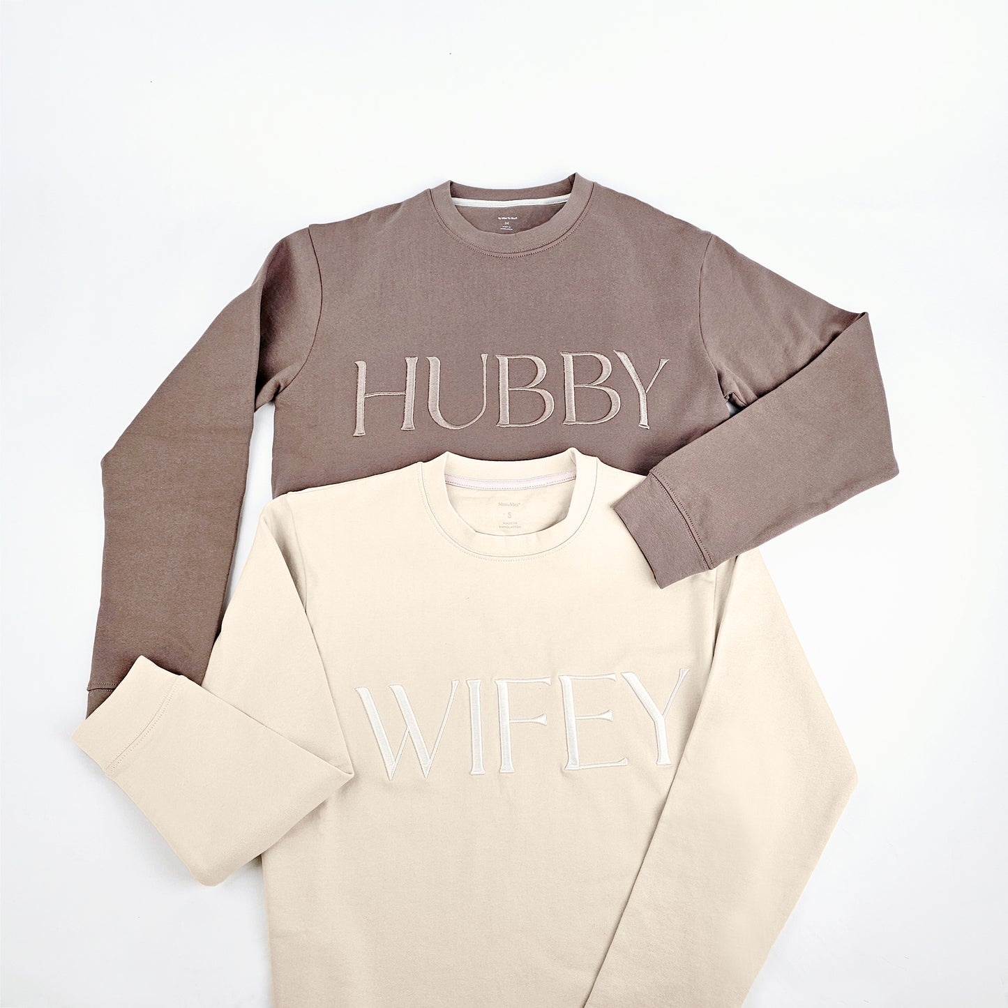 WIFEY + HUBBY Embroidered Sweatshirts Bundle
