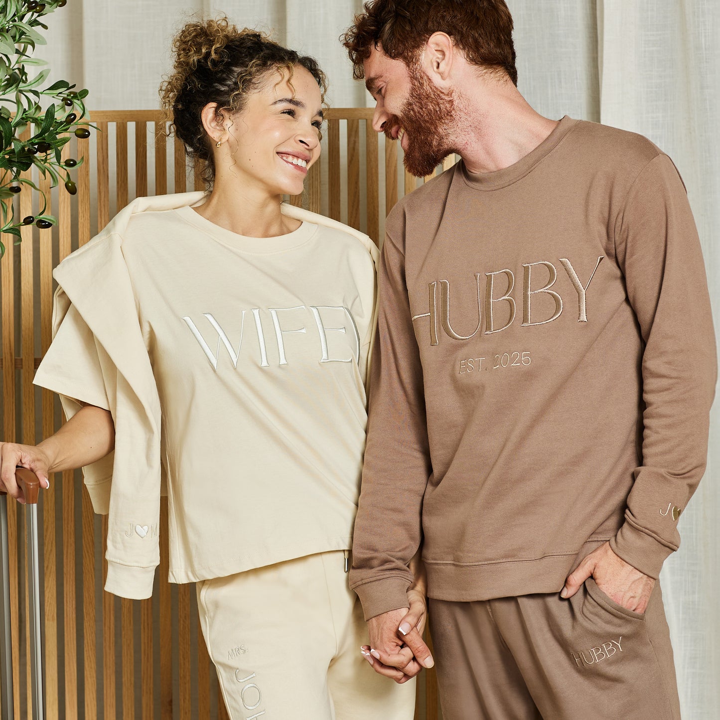 Embroidered WIFEY T-shirt - Ivory Cream