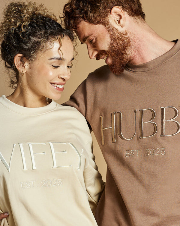 WIFEY + HUBBY Crewnecks Set (Embroidered)