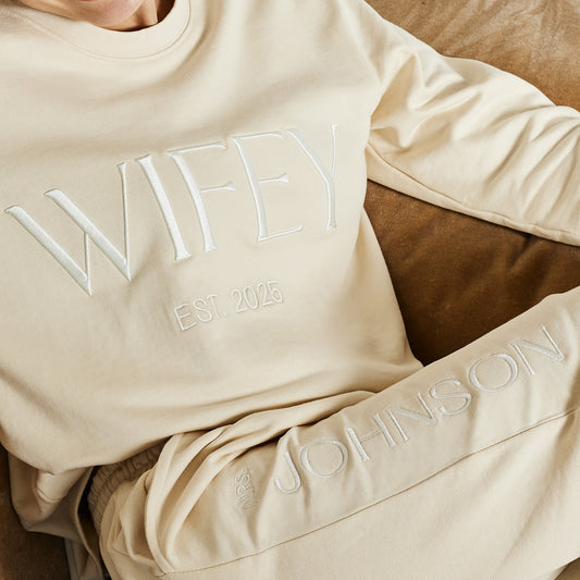 WIFEY Crewneck & Joggers Set (Embroidered)