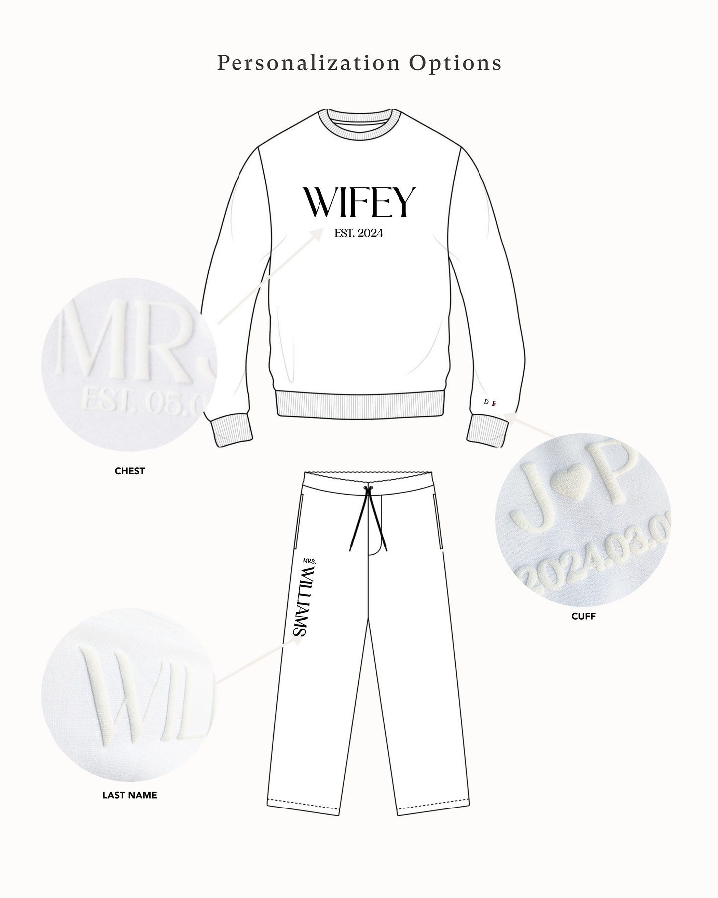 Embossed WIFEY Sweatshirt & Joggers Set