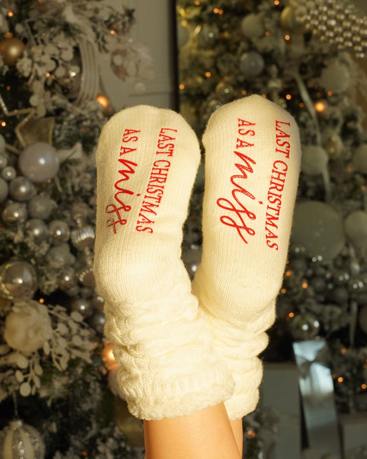 Last Christmas As A Miss Cozy Slipper Socks