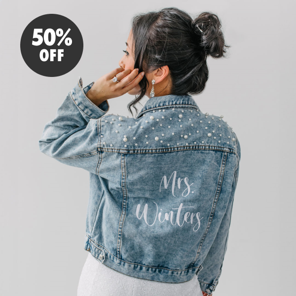 Pearl studded top jean jacket