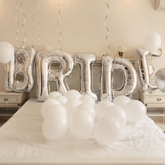 Jumbo BRIDE Balloons - Silver