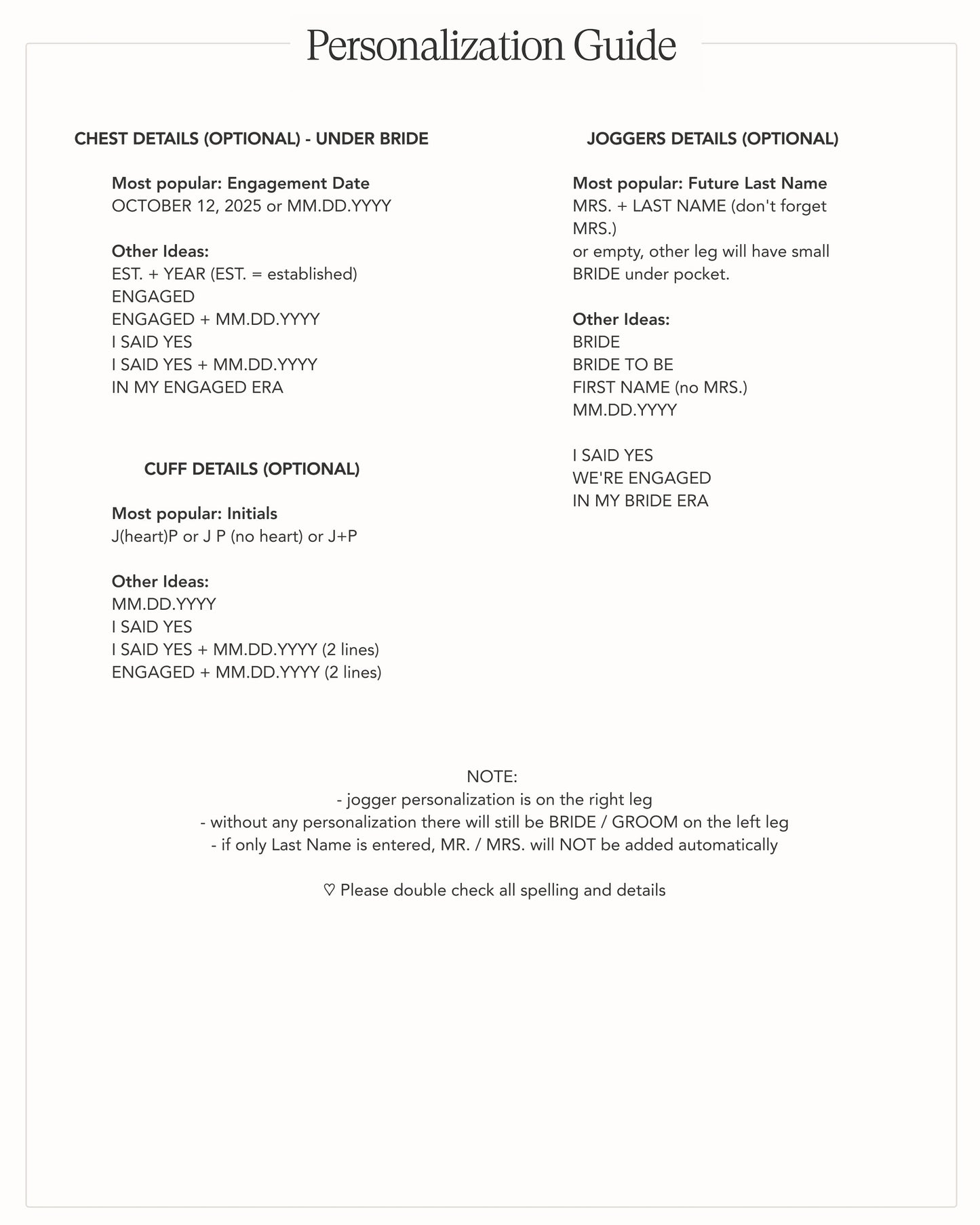 BRIDE Crewneck & Joggers Set (Embroidered)