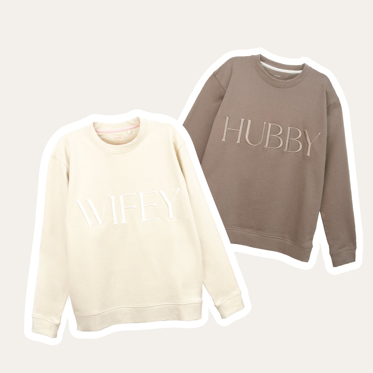 WIFEY + HUBBY Embroidered Sweatshirts Bundle